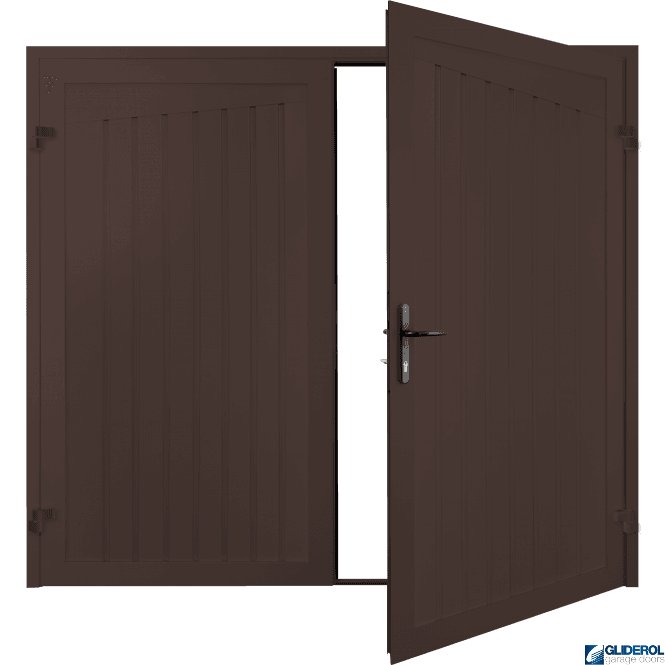 BROWN (RAL8017) Alton Premium non-insulated Side Hinged Garage Door