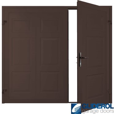 BROWN (RAL8017) Hollington Premium non-insulated Side Hinged Garage Door