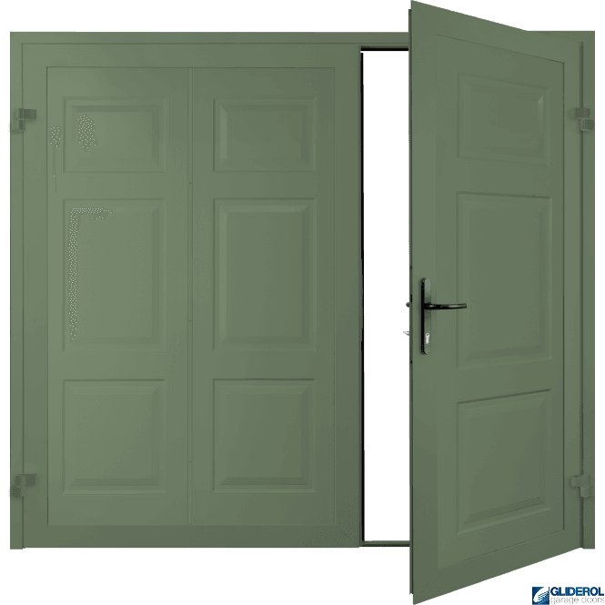 CHARTWELL GREEN (BS 14 C 35) Hollington Premium non-insulated Side Hinged Garage Door