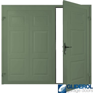 CHARTWELL GREEN (BS 14 C 35) Hollington Premium non-insulated Side Hinged Garage Door