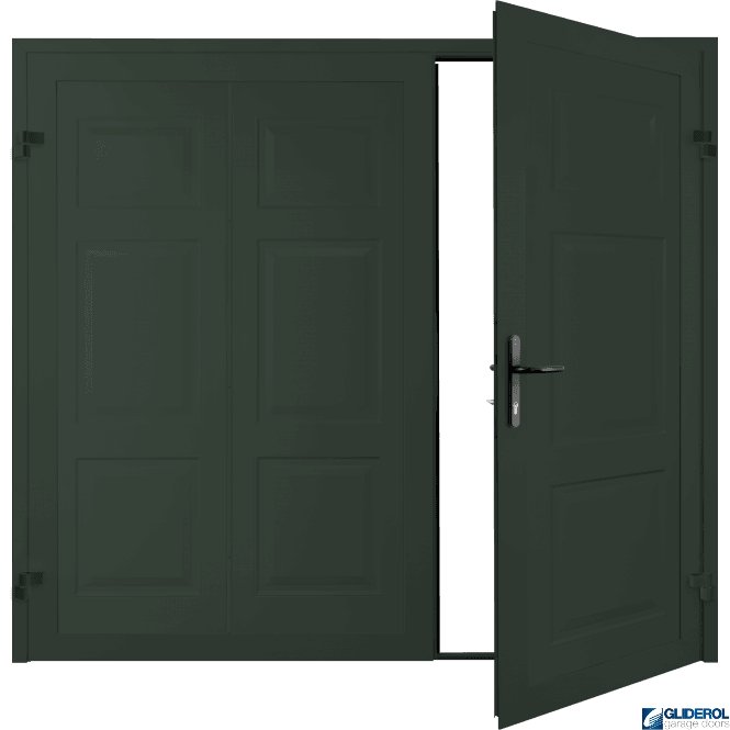 FIR GREEN (RAL6009) Hollington Premium non-insulated Side Hinged Garage Door