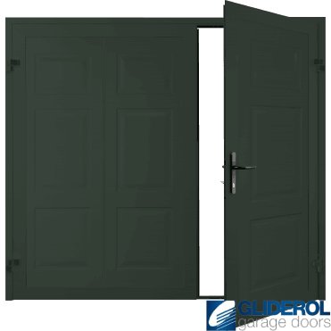 FIR GREEN (RAL6009) Hollington Premium non-insulated Side Hinged Garage Door