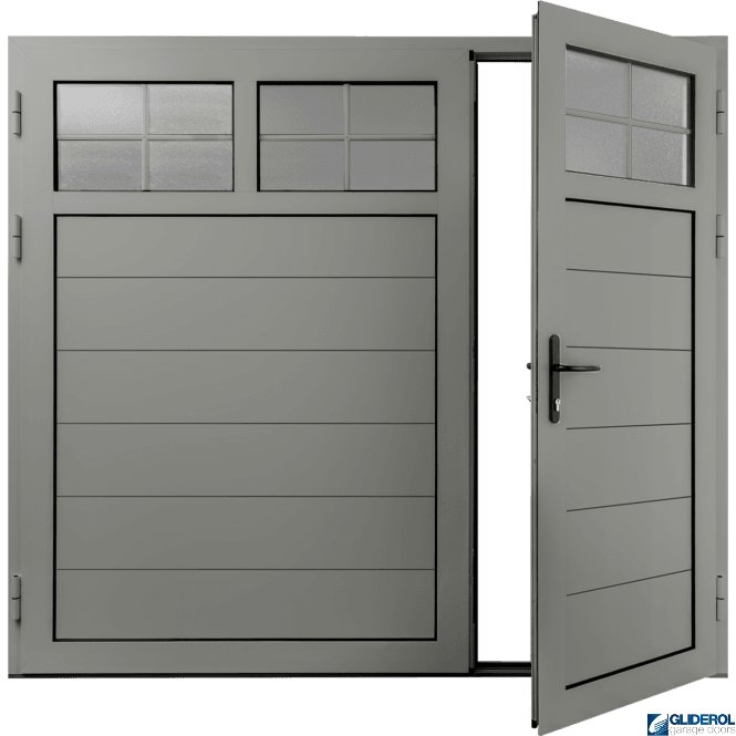 Gliderol AGATE-GREY (RAL7038) Insulated Traditional Horizontal Medium Rib Side Hinged Garage Door (1/3)