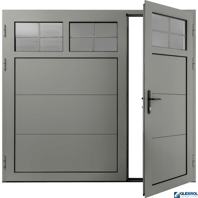 Gliderol AGATE-GREY (RAL7038) Insulated Traditional Horizontal Wide Rib Side Hinged Garage Door (1/3)