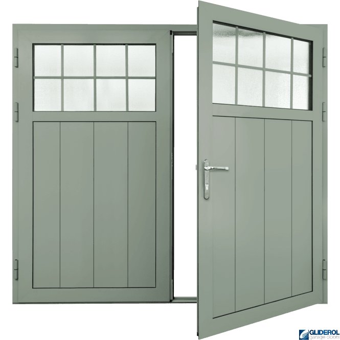 Gliderol AGATE-GREY (RAL7038) Insulated Traditional Vertical Medium Rib Side Hinged Garage Door