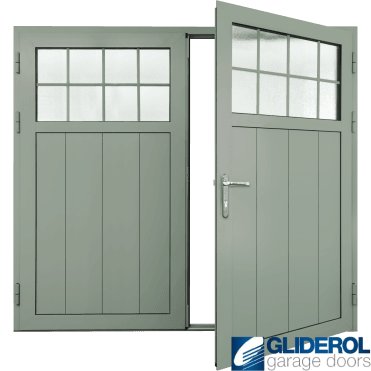 AGATE-GREY (RAL7038) Insulated Traditional Vertical Medium Rib Side Hinged Garage Door