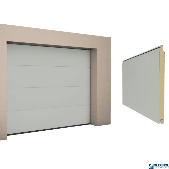 Gliderol AGATE GREY (RAL7038) L-Rib smooth Sectional Garage Door