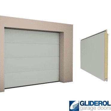 AGATE GREY (RAL7038) L-Rib smooth Sectional Garage Door