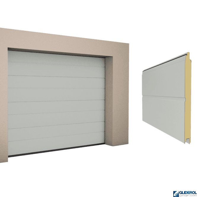 Gliderol AGATE GREY (RAL7038) M-Rib woodgrain Sectional Garage Door