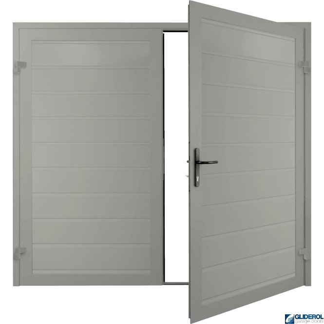 Gliderol AGATE GREY (RAL7038) Premium Horizontal Medium Rib (non-insulated) Side Hinged Garage Door