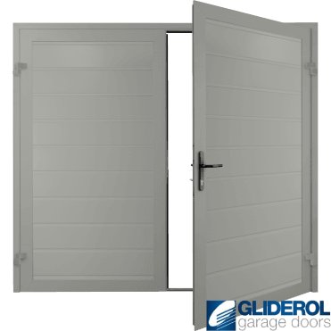 AGATE GREY (RAL7038) Premium Horizontal Medium Rib (non-insulated) Side Hinged Garage Door