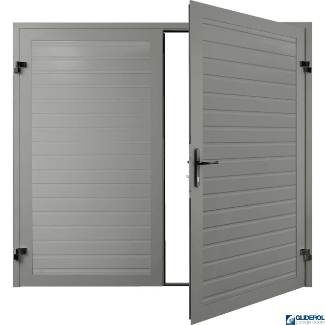 Gliderol AGATE GREY (RAL7038) Premium Horizontal Standard Rib (non-insulated) Side Hinged Garage Door