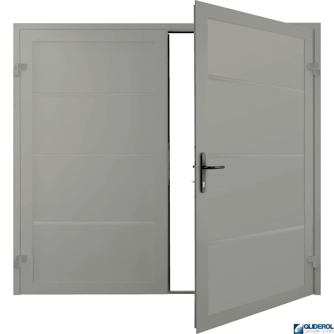 Gliderol AGATE GREY (RAL7038) Premium Horizontal Wide Rib (non-insulated) Side Hinged Garage Door