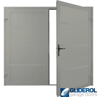 AGATE GREY (RAL7038) Premium Horizontal Wide Rib (non-insulated) Side Hinged Garage Door