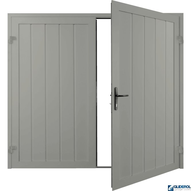 Gliderol AGATE GREY (RAL7038) Premium Vertical Medium Rib (non-insulated) Side Hinged Garage Door