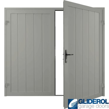 AGATE GREY (RAL7038) Premium Vertical Medium Rib (non-insulated) Side Hinged Garage Door