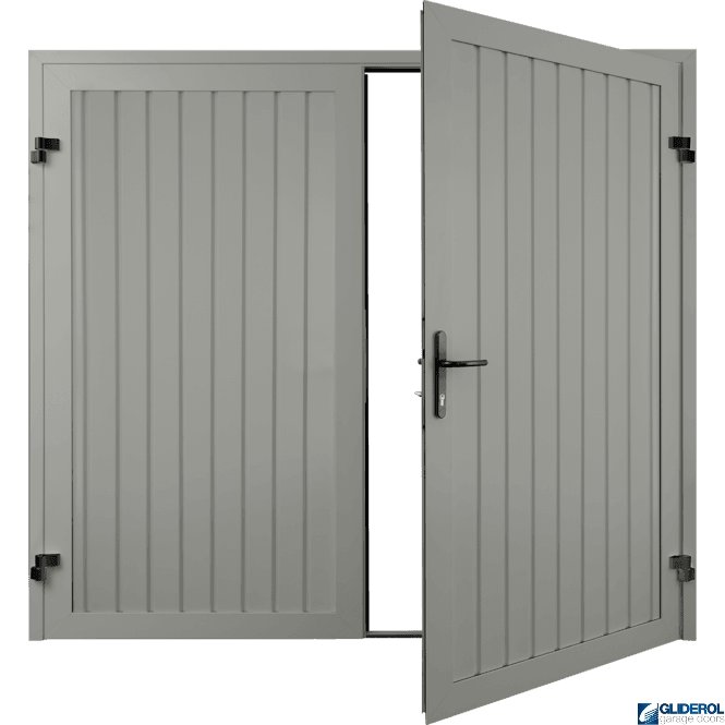 Gliderol AGATE GREY (RAL7038) Premium Vertical Standard Rib (non-insulated) Side Hinged Garage Door