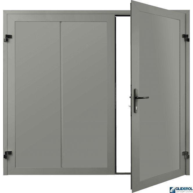 Gliderol AGATE GREY (RAL7038) Premium Vertical Wide Rib (non-insulated) Side Hinged Garage Door