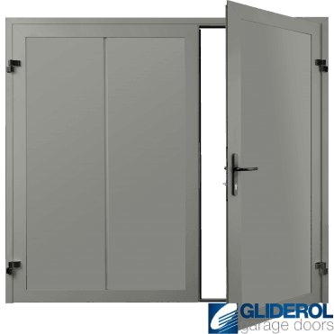 AGATE GREY (RAL7038) Premium Vertical Wide Rib (non-insulated) Side Hinged Garage Door