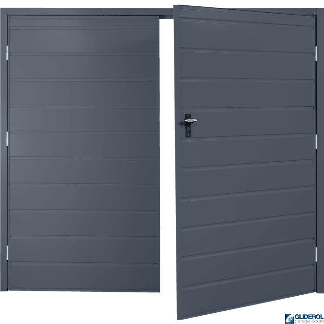 Gliderol ANTHRACITE (RAL7016) Budget Horizontal Medium Rib Side Hinged Garage Door