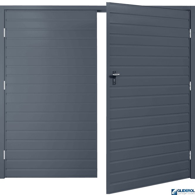 Gliderol ANTHRACITE (RAL7016) Budget Horizontal Standard Rib Side Hinged Garage Door