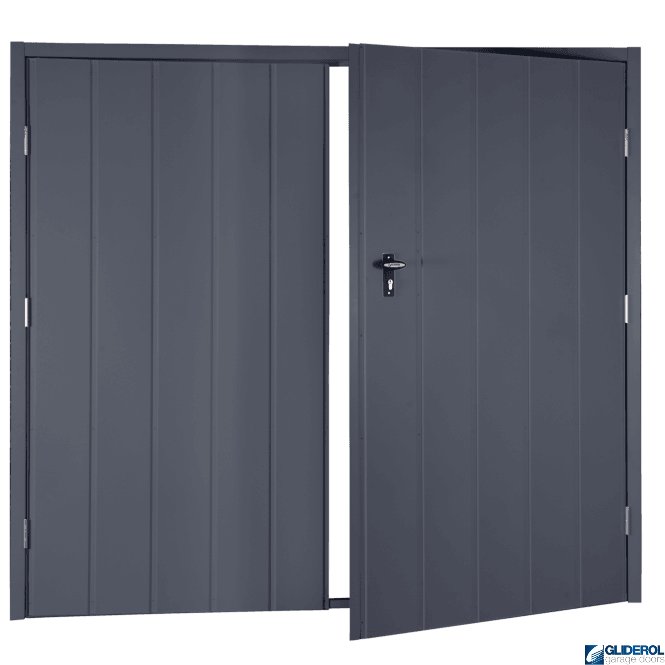 Gliderol ANTHRACITE (RAL7016) Budget Vertical Medium Rib Side Hinged Garage Door