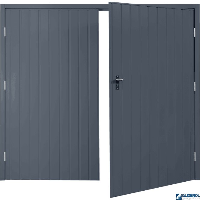 Gliderol ANTHRACITE (RAL7016) Budget Vertical Standard Rib Side Hinged Garage Door