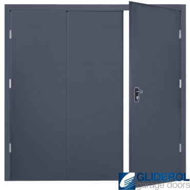 ANTHRACITE (RAL7016) Budget Vertical Wide Rib Side Hinged Garage Door