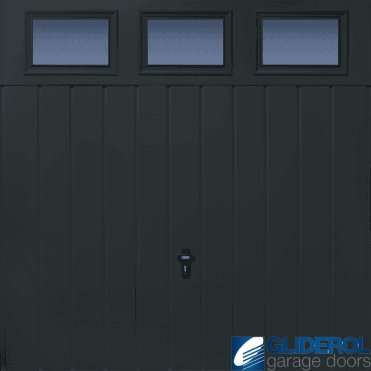ANTHRACITE (RAL7016) Chester Vertical Medium Rib with Windows
