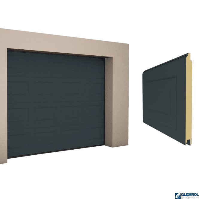 Gliderol ANTHRACITE (RAL7016) Georgian woodgrain Sectional Garage Door