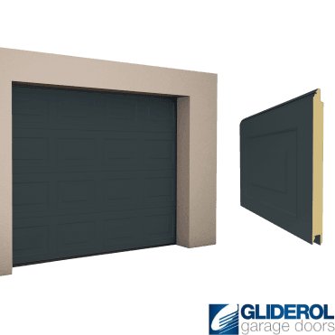ANTHRACITE (RAL7016) Georgian woodgrain Sectional Garage Door