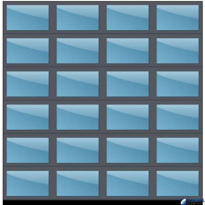 Gliderol ANTHRACITE (RAL7016) Industrial Panoramic ALU40 Sectional Door