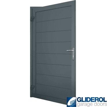ANTHRACITE (RAL7016) Insulated Horizontal Medium Rib Personnel Door