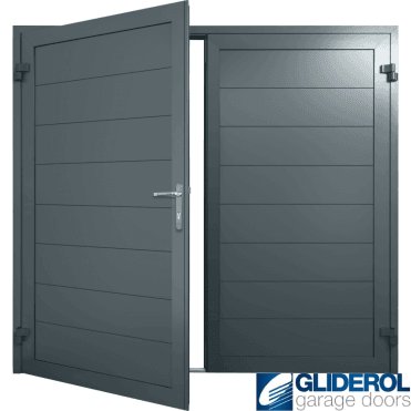 ANTHRACITE (RAL7016) Insulated Horizontal Medium Rib Side Hinged Garage Door