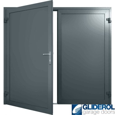 ANTHRACITE (RAL7016) Insulated Solid Rib Side Hinged Garage Door