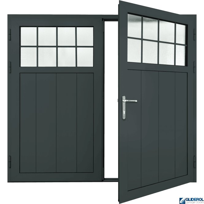 Gliderol ANTHRACITE (RAL7016) Insulated Traditional Vertical Medium Rib Side Hinged Garage Door