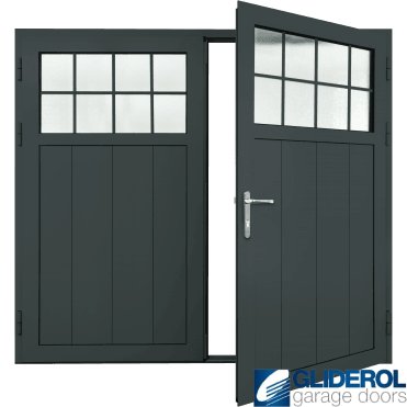 ANTHRACITE (RAL7016) Insulated Traditional Vertical Medium Rib Side Hinged Garage Door