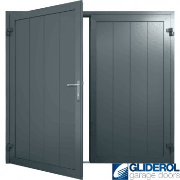 ANTHRACITE (RAL7016) Insulated Vertical Medium Rib Side Hinged Garage Door