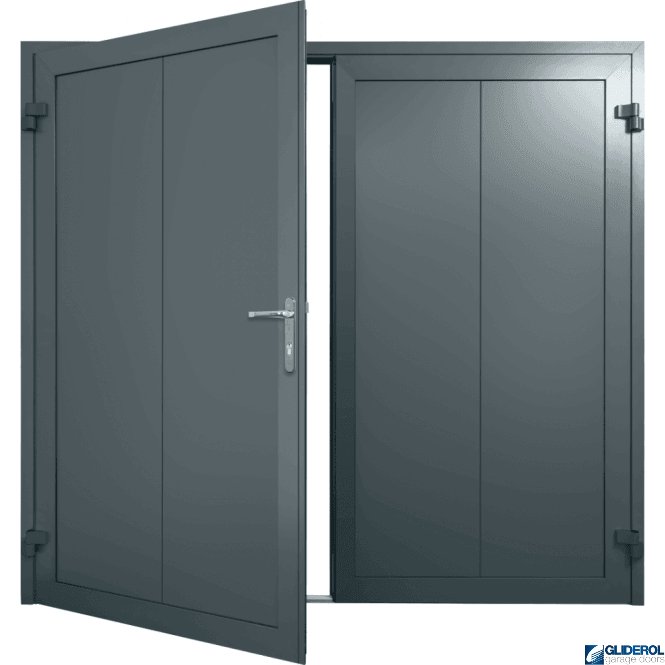 Gliderol ANTHRACITE (RAL7016) Insulated Vertical Wide Rib Side Hinged Garage Door