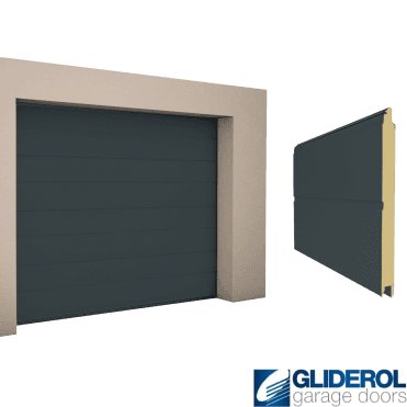 ANTHRACITE (RAL7016) M-Rib woodgrain Sectional Garage Door
