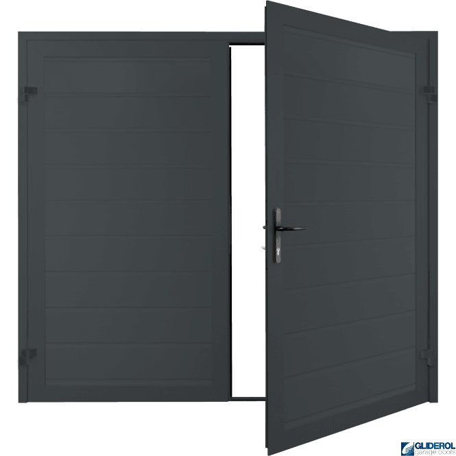 Gliderol ANTHRACITE (RAL7016) Premium Horizontal Medium Rib (non-insulated) Side Hinged Garage Door
