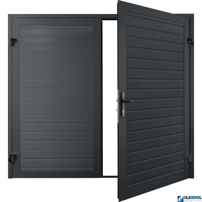 Gliderol ANTHRACITE (RAL7016) Premium Horizontal Standard Rib (non-insulated) Side Hinged Garage Door