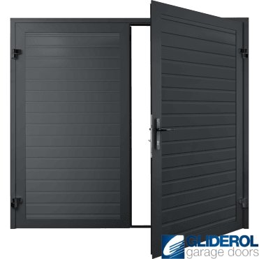 ANTHRACITE (RAL7016) Premium Horizontal Standard Rib (non-insulated) Side Hinged Garage Door