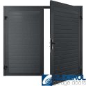ANTHRACITE (RAL7016) Premium Horizontal Standard Rib (non-insulated) Side Hinged Garage Door