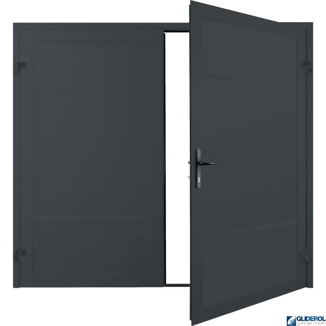 Gliderol ANTHRACITE (RAL7016) Premium Horizontal Wide Rib (non-insulated) Side Hinged Garage Door