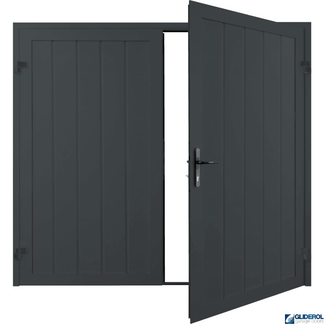 Gliderol ANTHRACITE (RAL7016) Premium Vertical Medium Rib (non-insulated) Side Hinged Garage Door