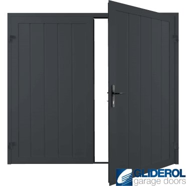 ANTHRACITE (RAL7016) Premium Vertical Medium Rib (non-insulated) Side Hinged Garage Door