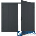 ANTHRACITE (RAL7016) Premium Vertical Medium Rib (non-insulated) Side Hinged Garage Door