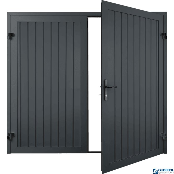 Gliderol ANTHRACITE (RAL7016) Premium Vertical Standard Rib (non-insulated) Side Hinged Garage Door
