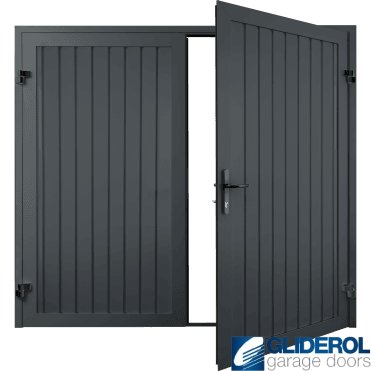 ANTHRACITE (RAL7016) Premium Vertical Standard Rib (non-insulated) Side Hinged Garage Door